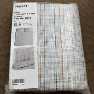 NIP IKEA Varat King Size Duvet Cover And 2 Pillow Cases 402.877.12 Multicolor